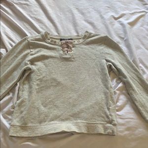 Long sleeve grey glittery top
